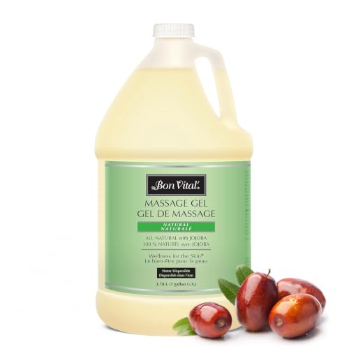 Bon Vital Naturale Massage Gel 1 Gallon Hypoallergenic & Paraben-Free Natural Massage Lotion Alternative with Botanical Extracts Lightweight & Non-Greasy Formula for Sensitive Skin