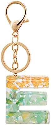 Ousyaah Letter Keychain 1 Pc, Capital Alphabet Pendant Keychain Women Purse Crystal Resin Pendant Keyring Charm Key Chain for Women Girls