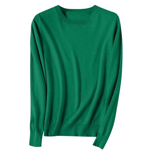OIOLOYJM Fall Cashmere Sweaters for Women 2025 Crewneck Long Sleeve Tops Knitted Pullovers Lightweight Merino Wool Sweater