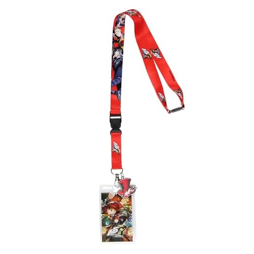 Persona 5 Royal Lanyard Badge Holder Character Logo Reversible Design with 2" Tophat Phantom Thieves Rubber Pendant