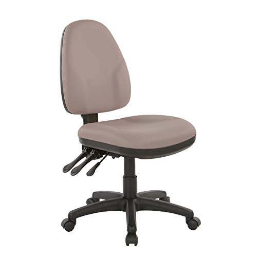 Office Star - Silla ergonómica de oficina de doble función con respaldo acolchado ajustable y soporte lumbar integrado, sin brazos, tela Dillon Stratus