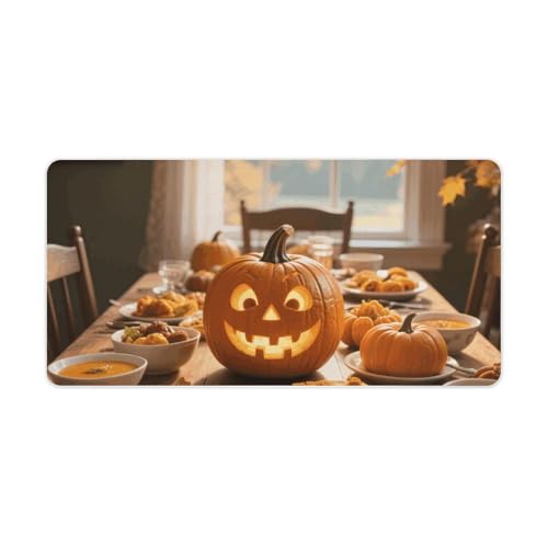 Desk Pad Protector 24x12 Inch Extended Fall Thanksgiving Pumpkin Leaf miniatura 5