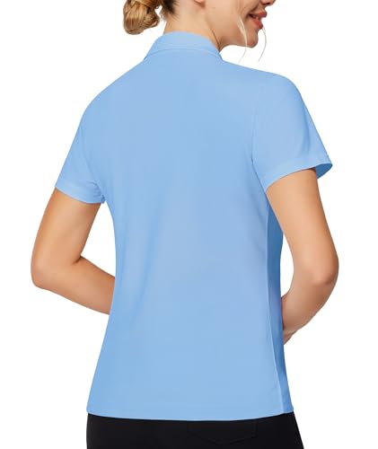 Image of Casei Womens Shorts Sleeve Polo Golf Shirts Quick Dry UPF 50+ Tennis Pickleball Top Collared Casual Work Athletic Shirts