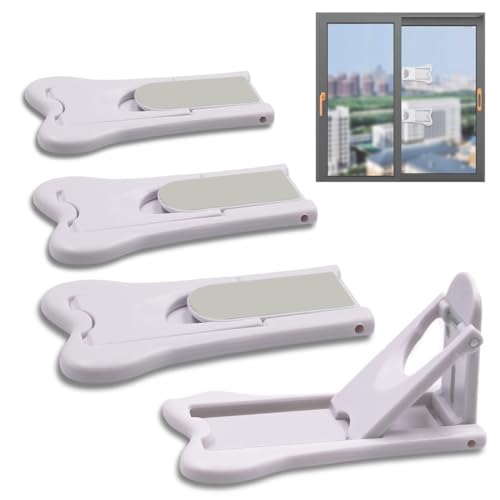 4 Piezas de Bloqueo de Puerta de Seguridad Para Bebés, Tope de Puerta Corredera, Bloqueo de Seguridad, Autoadhesivo, Sin Taladrar, Bloque de Ventana de Seguridad Para Niños, Armario, Ventana