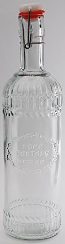 Circleware Manor Hill Hermetic Glass Bottle with Locking Swing Top Lid, Fun Party Home Entertainment Glassware Drink Pitcher for Water, Milk, Juice, Beer, Ice Tea, Farmhouse Decor, 38 oz, Clear image 4