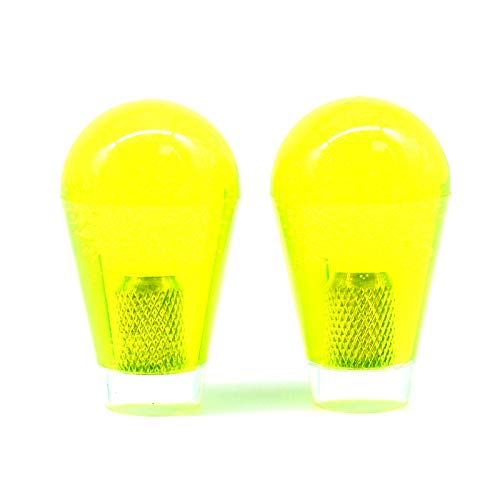 Arcity 2 Pcs Arcade Joystick Oval Bat Top Topper Knob Ball Top Yellow and Yellow Transparent Clear Handle Knob American Type Style for Zippy SANWA SEIMITSU Arcade1up Machine Console Cabinet New