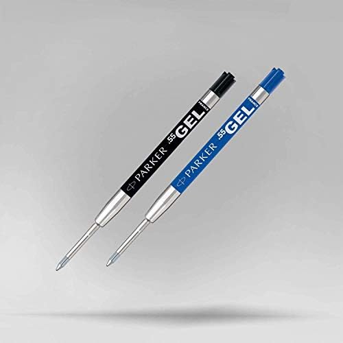 Parker Quink Gel Ballpoint Pen Refills - 0.5mm Fine Tip - Blue Ink - Pack of 2