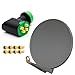 Produktbild Premium X DELUXE80 Satellitenantenne 80 cm Alu Anthrazit GDQS Quad LNB Full HDTV 4 Teilnehmer 4 Fach Direkt Quattro Switch 4K
