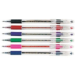 Pentel R.S.V.P. Ballpoint Pen, Medium Line, Assorted Ink, 6 Pack (BK91BP6M)