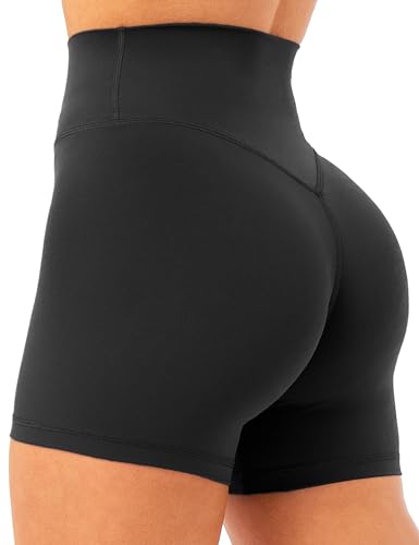 Unthewe Women's Workout Gym Biker Shorts High Waisted Athletic Booty Yoga Shorts with Tummy Control