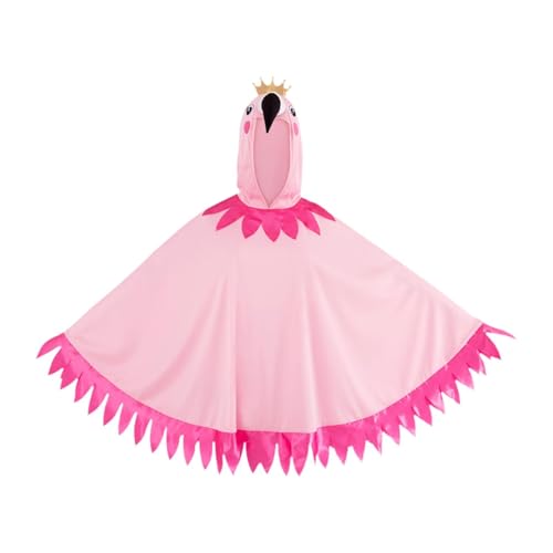 KiBcsLic Capa con Capucha, Disfraz de Flamenco para Cosplay Y Festival de Máscaras.