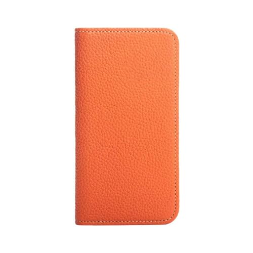 HANATORA iPhone8Plus ケース 手帳型 本革 スマホケース スマホ スタンド コードホルダー 付き シュリンクカーフレザー ギフト マグネットなし オレンジ PH-8P-Orange ギフト 誕生日ギフト 女性 彼女 お母さん お父さん