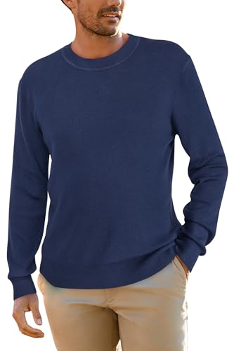 Arach&Cloz Mens Wool Blend Loose Fit Sweater Ultra Soft 2025