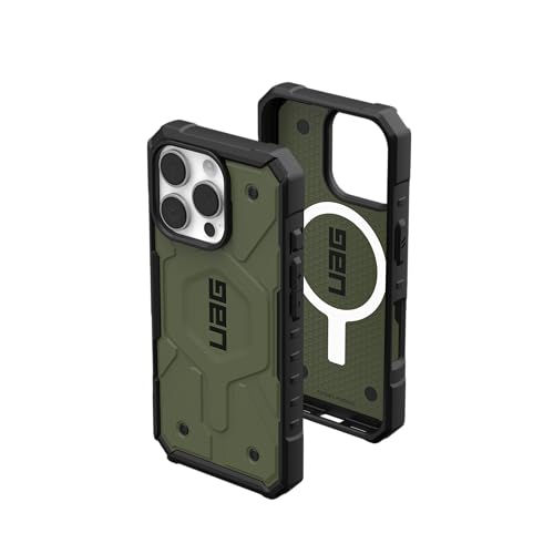 Urban Armor Gear UAG Pathfinder Coque pour iPhone 16 Pro 6,3" – Compatible avec MagSafe Charging – Coque de Protection Robuste Antichoc antidérapante de qualité Militaire, Vert Olive
