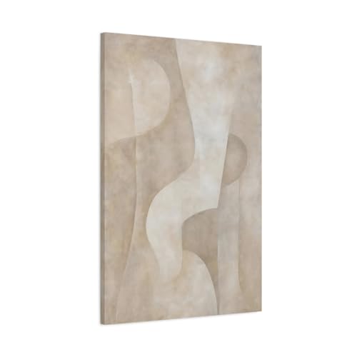 Toile abstraite beige 60x90 au fini premium : un tableau texturé sur châssis épais de 3 cm