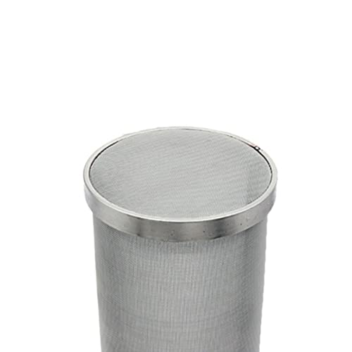 Filtro de malla de acero inoxidable de 300 micrones casero para cerveza y lúpulo con gancho cervecería colador de filtro de malla de araña de salto (15 x 35 cm)