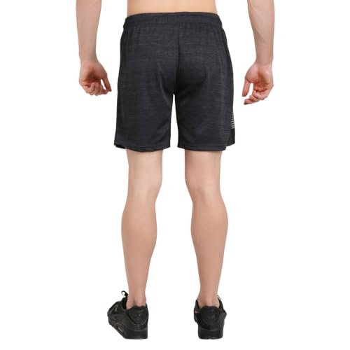 Image of NINQ Men's Sports Shorts Pack of 2 | Casual Gym Shorts with Side Zipper Pockets, Elastic Waist & Quick-Dry Comfort for Running & Workout