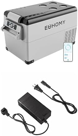Bundle of EUHOMY 12 Volt Refrigerator, 38QT(35L) Electric Cooler, 12V Fridge APP Control + EUHOMY AC Power Cord