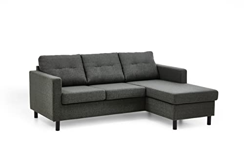 Atlantic Home Collection Polsterecke Tea, 189/150/81 cm, Ecke beidseitig montierbar, Anthrazit