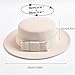 Women’s Fashion Fedora Hat Formal Wedding Church Party Flat Top Felt Jazz Cap with Bow Decoration