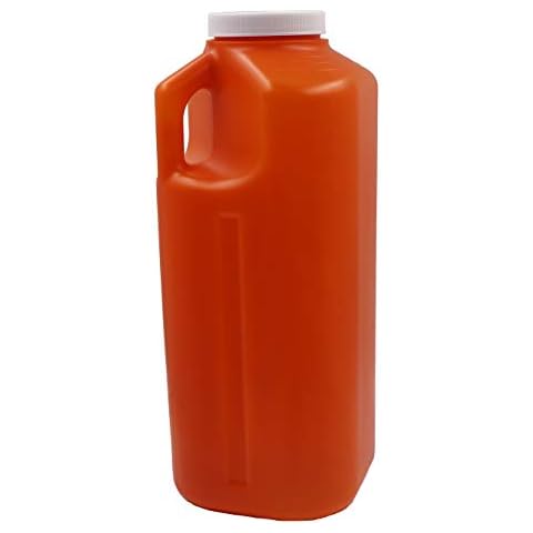 Healthstar 24 Hour Urine Collector Specimen Container 3,000 Milliliter | Leak Proof Screw Cap Lid, No Odor, Graduated Measuring, Durable - Amber Color Cover