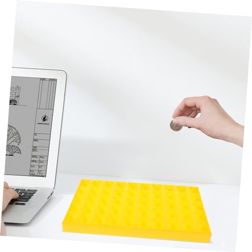 Caja organizadora para monedas de plástico amarillo miniatura 3