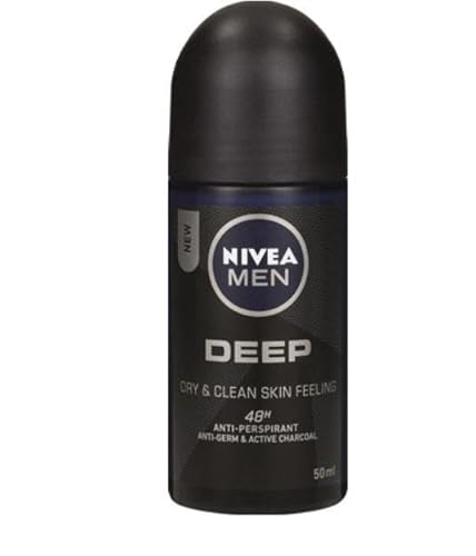 NIVEA Men Lot de 6 déodorants roll-on profond, sensation sèche et propre, 50 ml