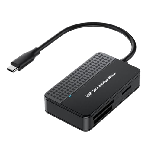 pawlickio Lector 4 en 1, Lector de Tarjetas TF SD MS, Adaptador de Tarjetas MúLtiples Externo para CáMara de Computadora, Interfaz Tipo C