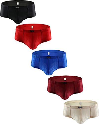 iKingsky Men's Shining Cheeky Boxer Briefs Sexy Mini Cheek Thong Underwear Stretch Brazilian Back Mens under Panties