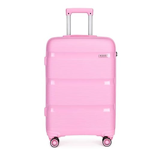 Kono Maletas Grandes 76 cm Rígida Maletas de Viaje con Cerradura TSA, Ligera Moda Equipaje de Mano con 4 Ruedas y Cremallera YKK, Durable Polipropileno (Maleta Grande, Rosa)