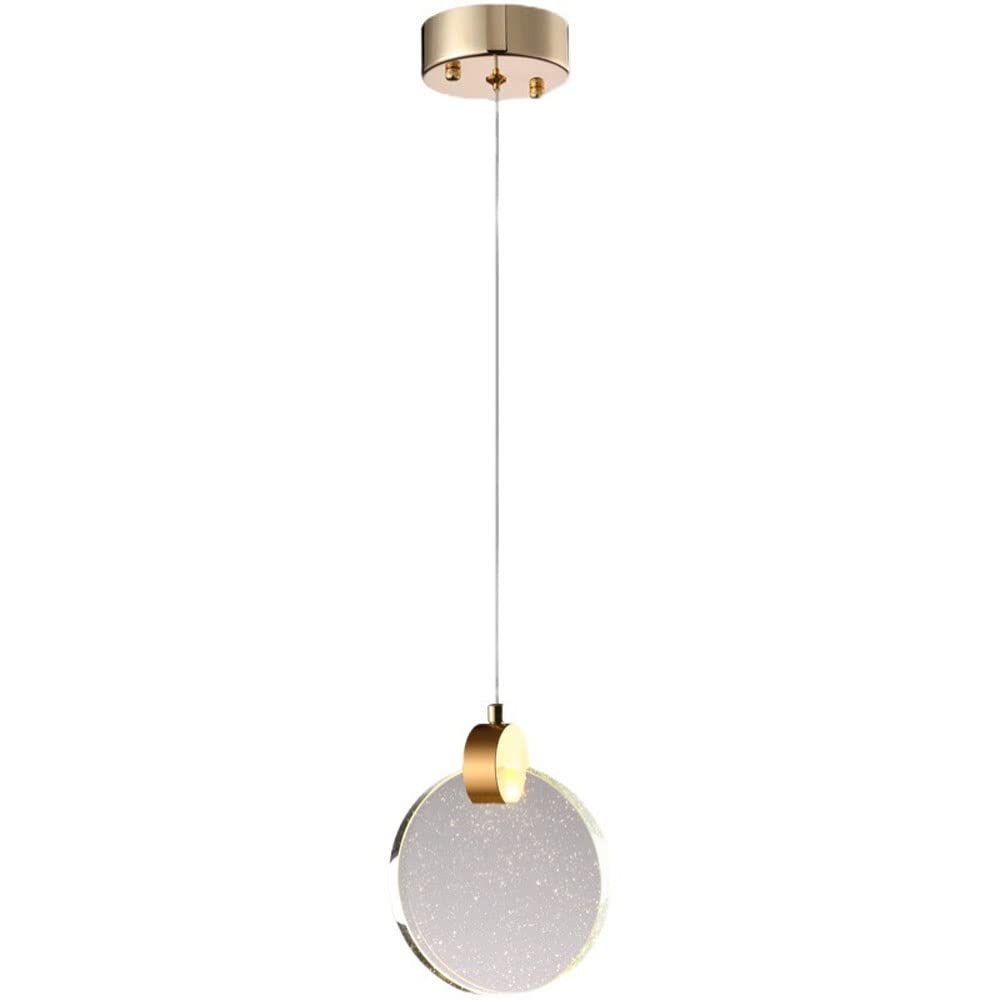 Luminaire Suspendu Bulle de Cristal Or LED 5W Hauteur Réglable pour Îlot