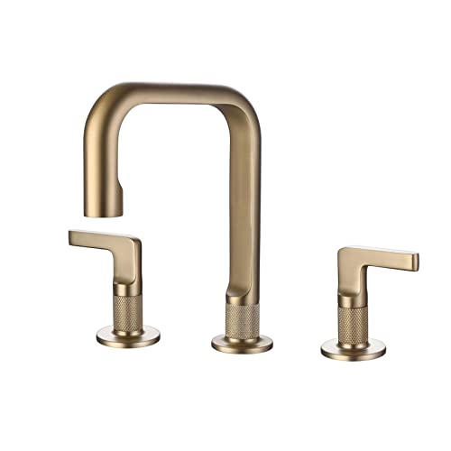 Grifo para lavabo de baño, grifo de baño extendido, grifos de baño compatibles con lavabo de 3 orificios, grifo mezclador de lavabo de latón con doble manija, grifo de lavabo de tocador de lujo