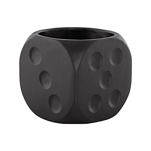 Cachepot Dado Preto Em Cimento