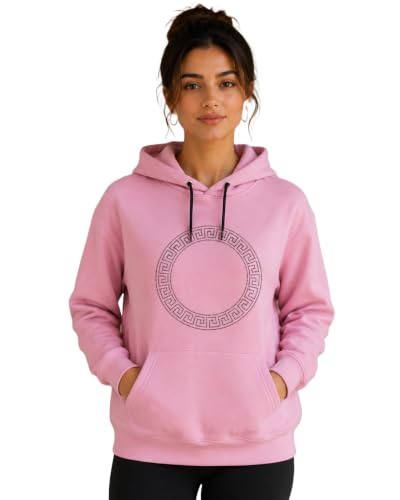 Image of Women's Luxury Rhinestone Geometric Circle Pullover Hoodies for Women