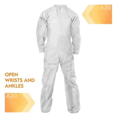 Image of KleenGuard 49002 A20 Breathable Particle Protection Coveralls, Medium, White (Case of 24)