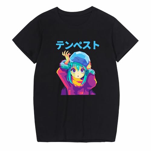 Anime That Time I Got Reincarnated as a Slime - Camiseta de algodón negro con dibujos animados para fanáticos del manga Rimuru Tempest, cosplay, Negro 3, 3XL