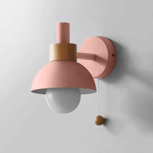 Lámpara de pared con interruptor de tirador y diseño moderno de 1 luz 2