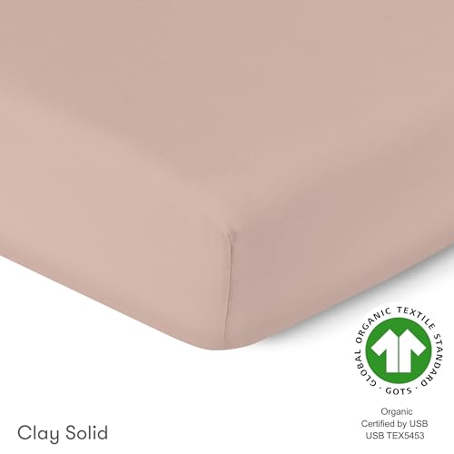 Image of Newton Baby Fitted Mini Crib Sheets (2-Pack) | Organic Muslin Cotton, Breathable & Soft Baby Sheets, Washable Baby Mattress Sheets, Fits Mini Crib Mattresses 24 inch x 38 inch, Clay