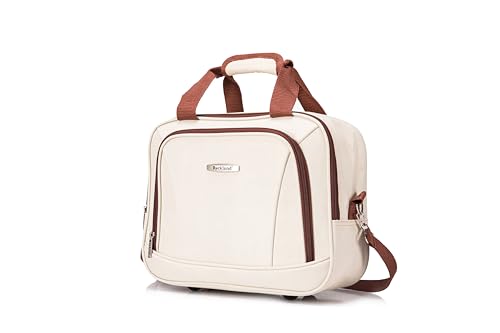 Image of Rockland Melbourne Hardside 2 Piece Expandable Spinner Wheel Luggage Set, Carry-On 20 inch and Tote 14 inch, White