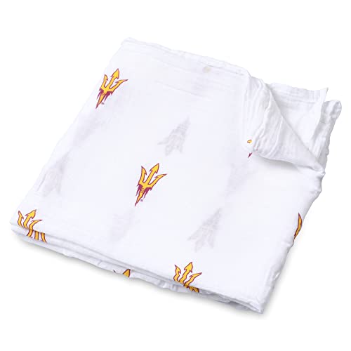 Image of Three Little Anchors Arizona State University (ASU) 100% Cotton Muslin Swaddle Blanket 47x47in