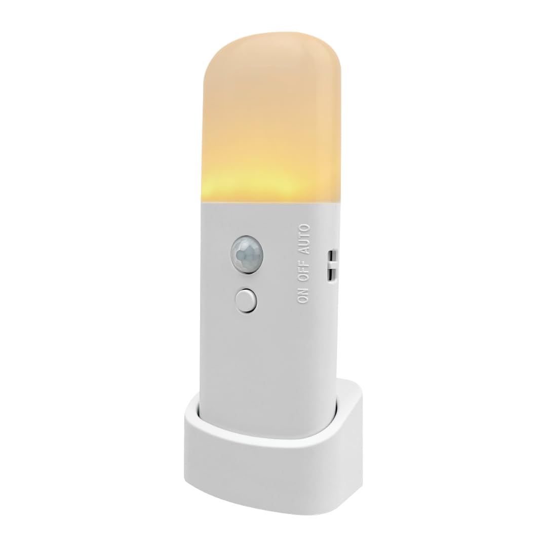 Xtralite Rechargeable LED Motion Sensor Night Light, USB-C Nightlight with Adjustable Brightness, 5 Colour Temperatures, Wall Mounted or Freestanding, Omni FlexiGlo
