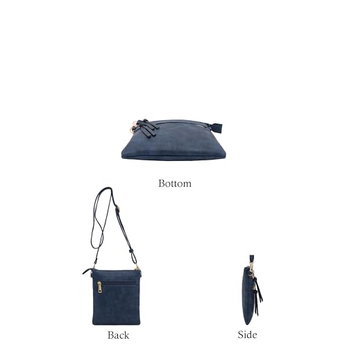 Isabelle Small Lightweight Shoulder Bag for Women, Mini Multi Zipper Pocket Crossbody Handbag with Adjustable strap3