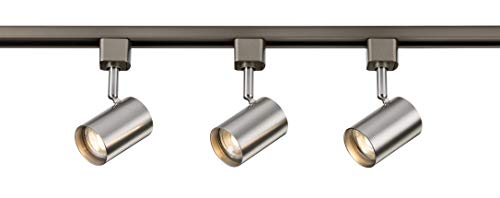 Knightsbridge 1 Metre Cylindrical Tracklight Kit in Brushed Chrome, Cylinder