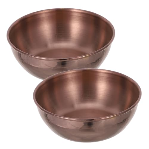 PAMINGONO Platos de Salsa de Cocina Inoxidables 2 Piezas, Bandejas Redondas Pequeñas de Acero Inoxidable Color Rosa Dorado, para Aperitivos y Condimentos en Hogar y Catering