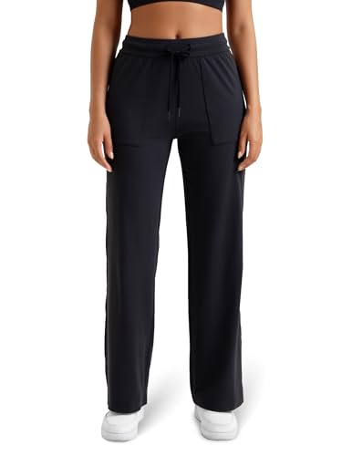 Colorfulkoala Dreamlux Wide Leg Pants Women Lounge High Waisted Work Pants with Pockets 27.5