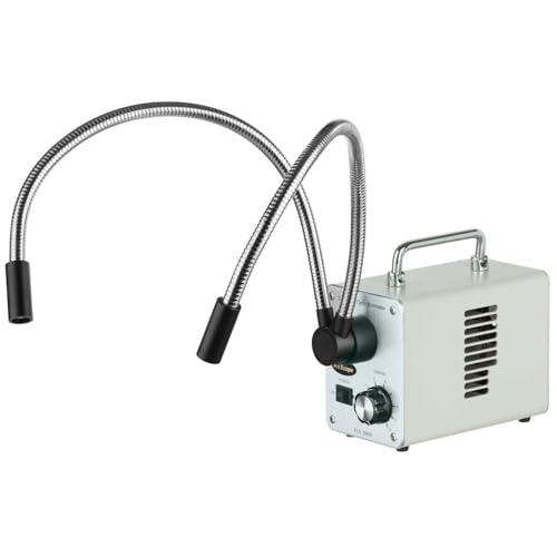 Image of AmScope LED-30WY 30W LED Fiber Optic Dual Gooseneck Lights Microscope Illuminator