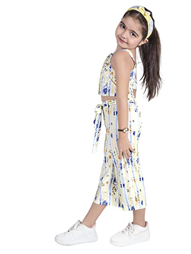 Image of Naughty Ninos Girls Multi Coloured Striped Top with Palazzos