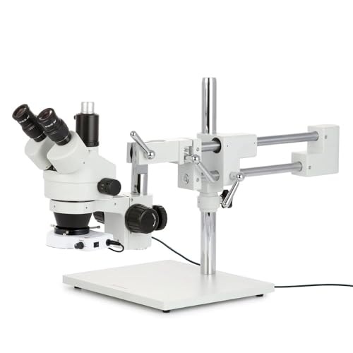 Image of 7X-90X Industrial Inspection Trinocular Zoom Stereo Microscope with 80 LED Light