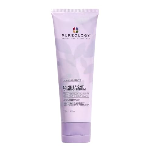 Pureology Style + Protect Shine Bright Taming Serum | For Color-Treated Hair | Shine-Enhancing, Smoothing Hair Serum | Sulfate-Free | Vegan | Updated Packaging | 4 Fl. Oz. |