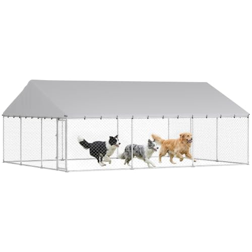 PawHut Outdoor Dog Kennel, 20' x 15' x 8', Waterproof Roof for Large Dogs